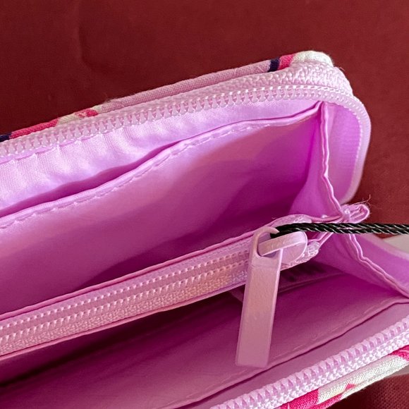 Vera Bradley Petite Zip Around Wallet in Hearts Iced Pink - Picture 4 of 4